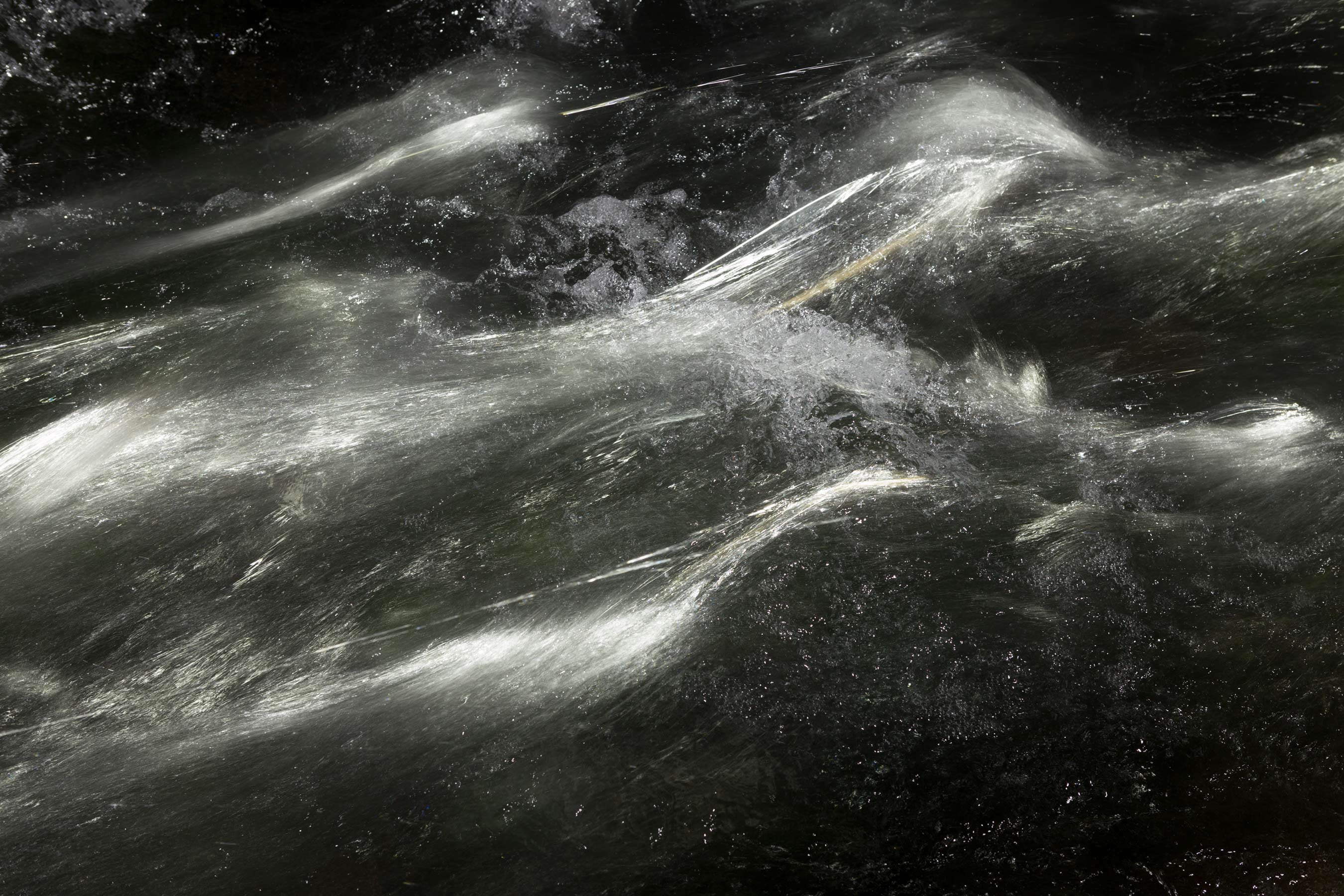 Lightdrawing by a flowing river