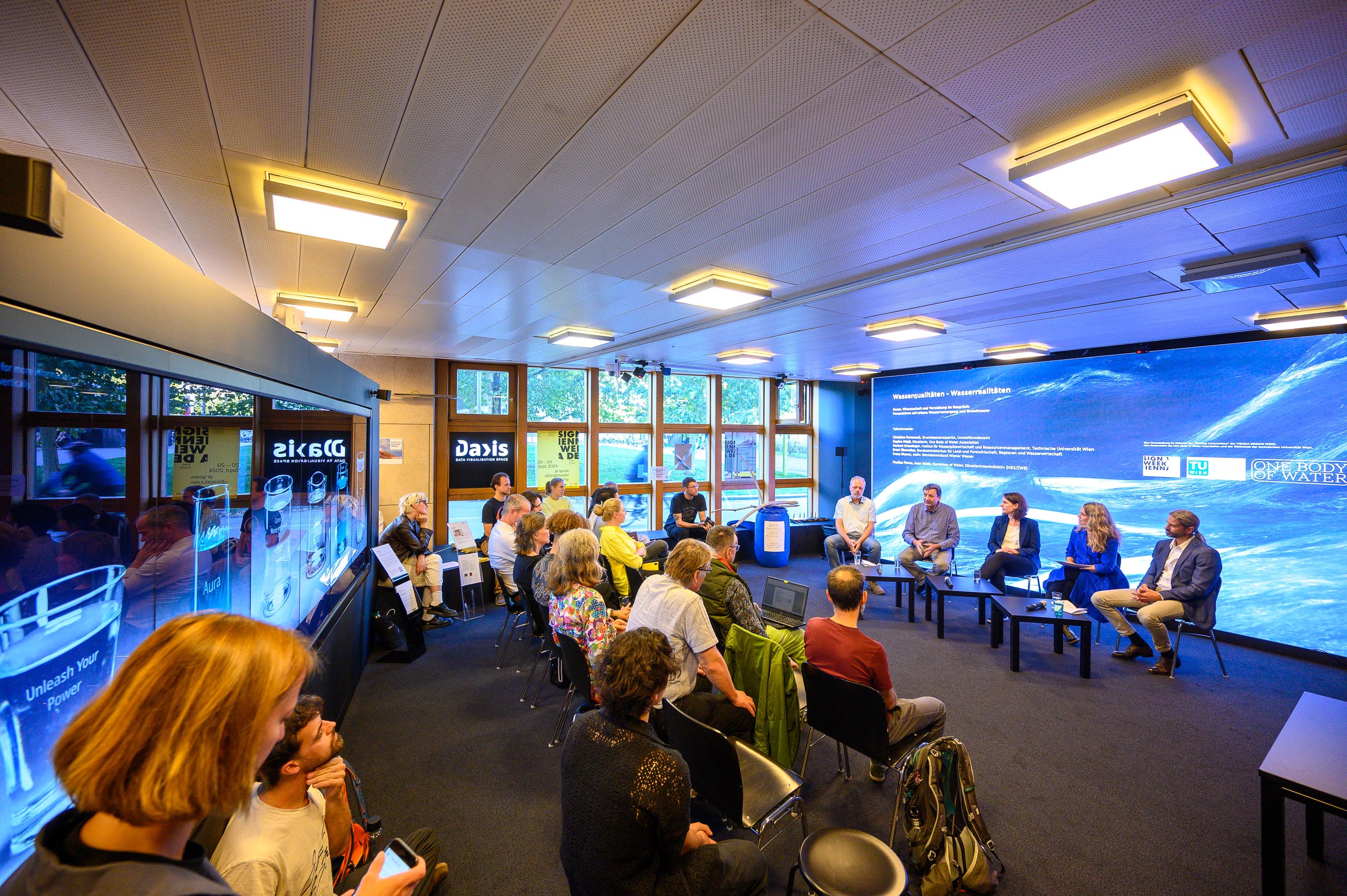Water qualities and water realities, interdisciplinary talk at DAVIS, TU Vienna, during Vienna design Week 2024.