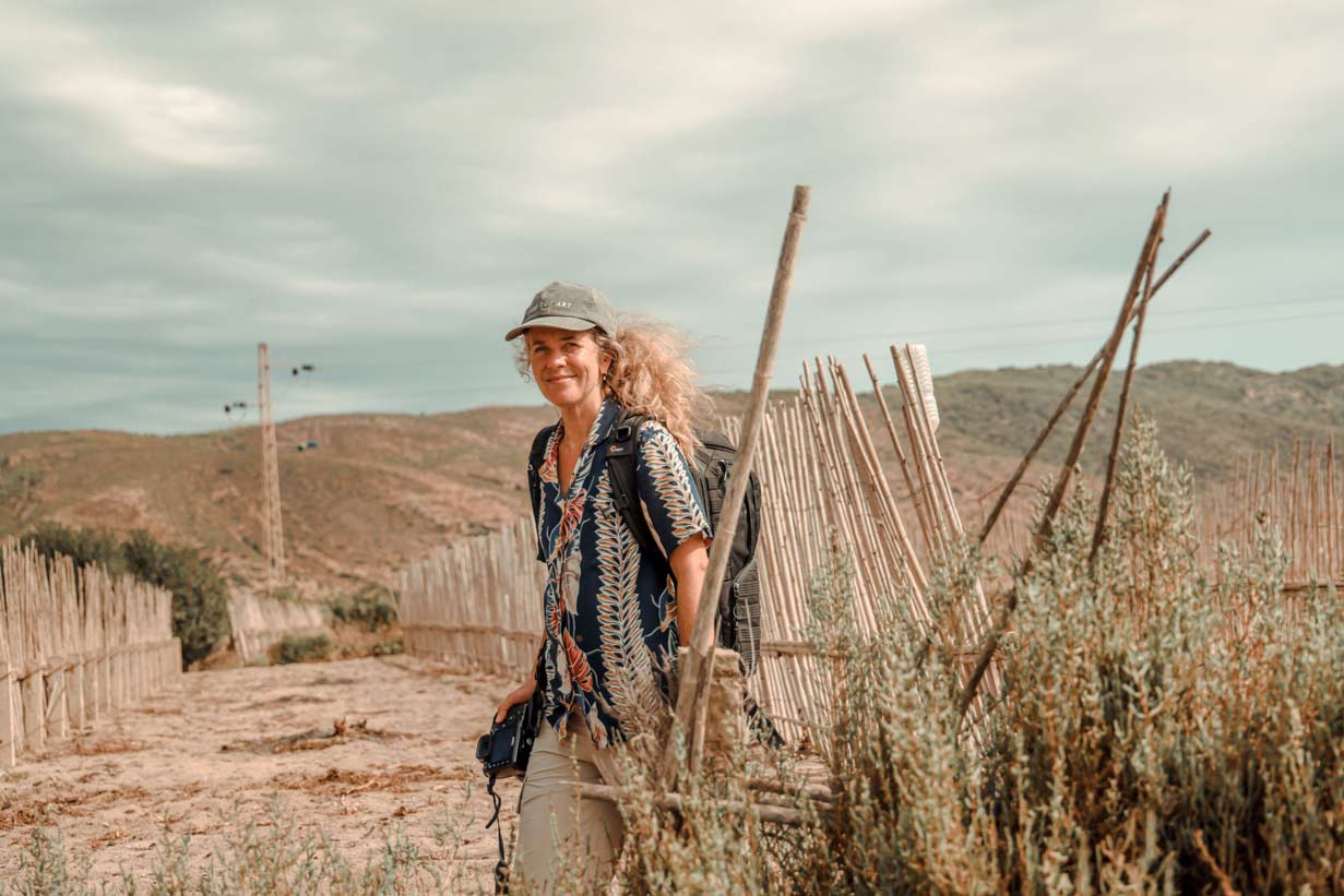 Regina Hügli at the lagoon of Ghar El Melh, Tunisia 