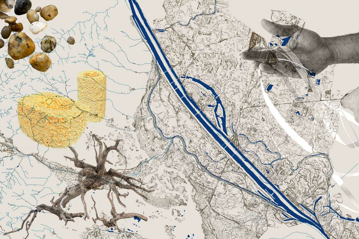 Sensing Clouds, Grounds and Flows, Collage by Paula Nishijima 